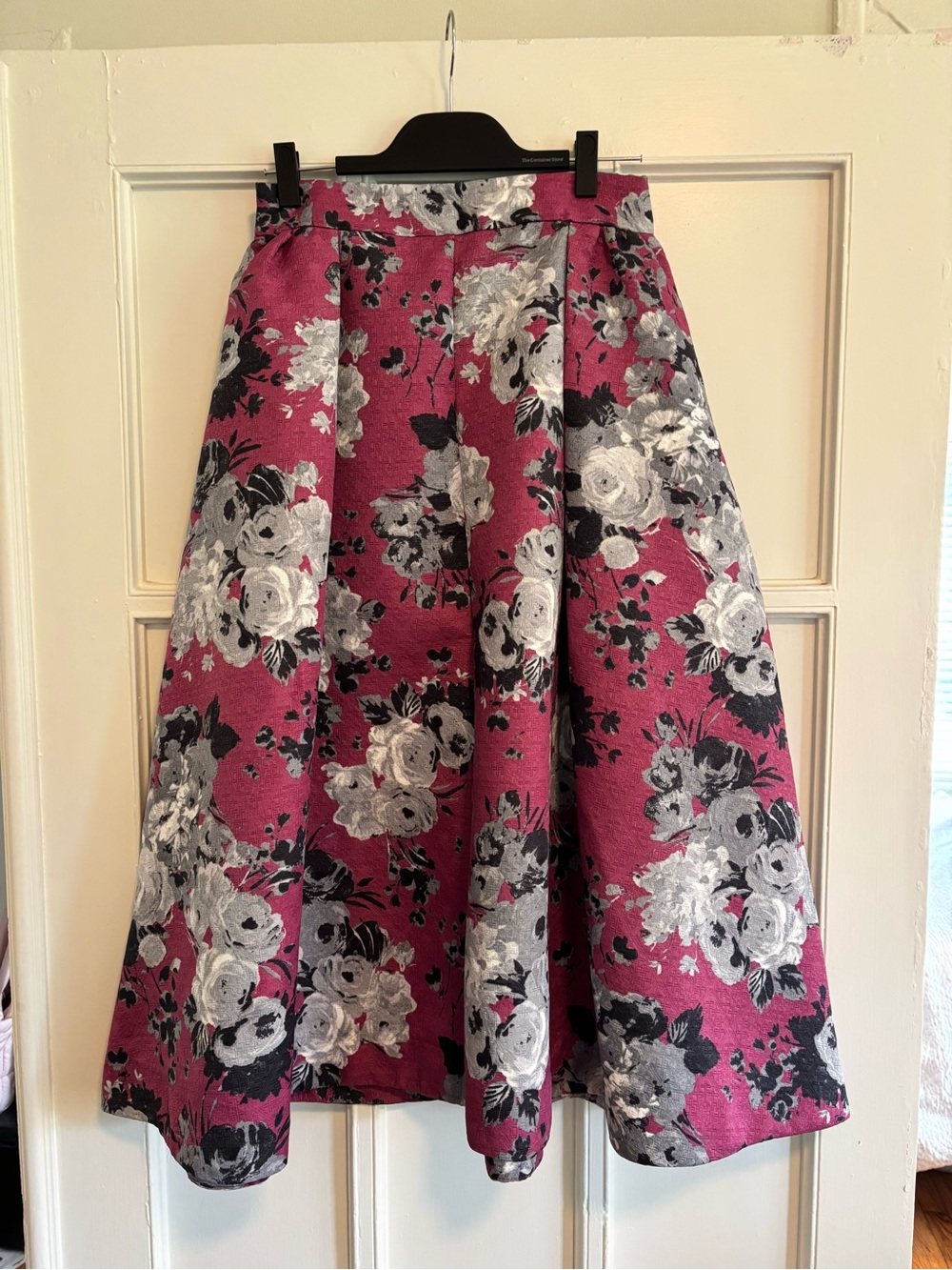 ASOS Quilted Pink and Grey Floral Maxi Skirt Size 8